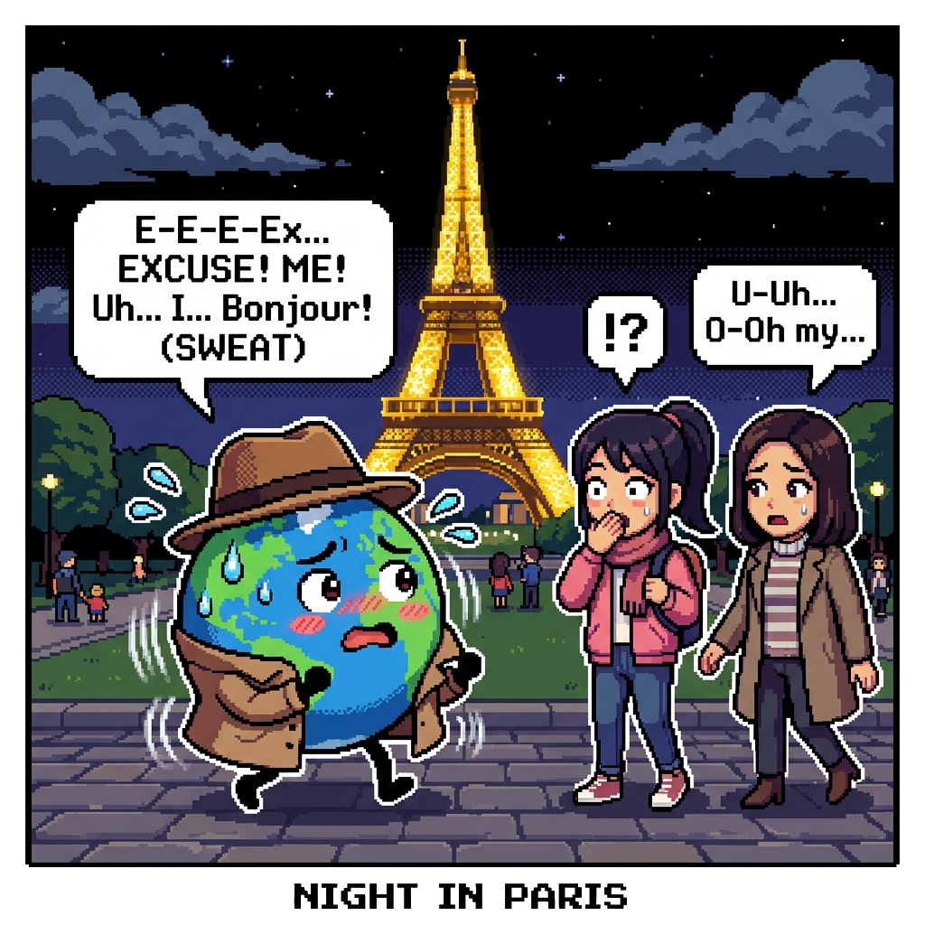 Languy nervous before approaching a stranger