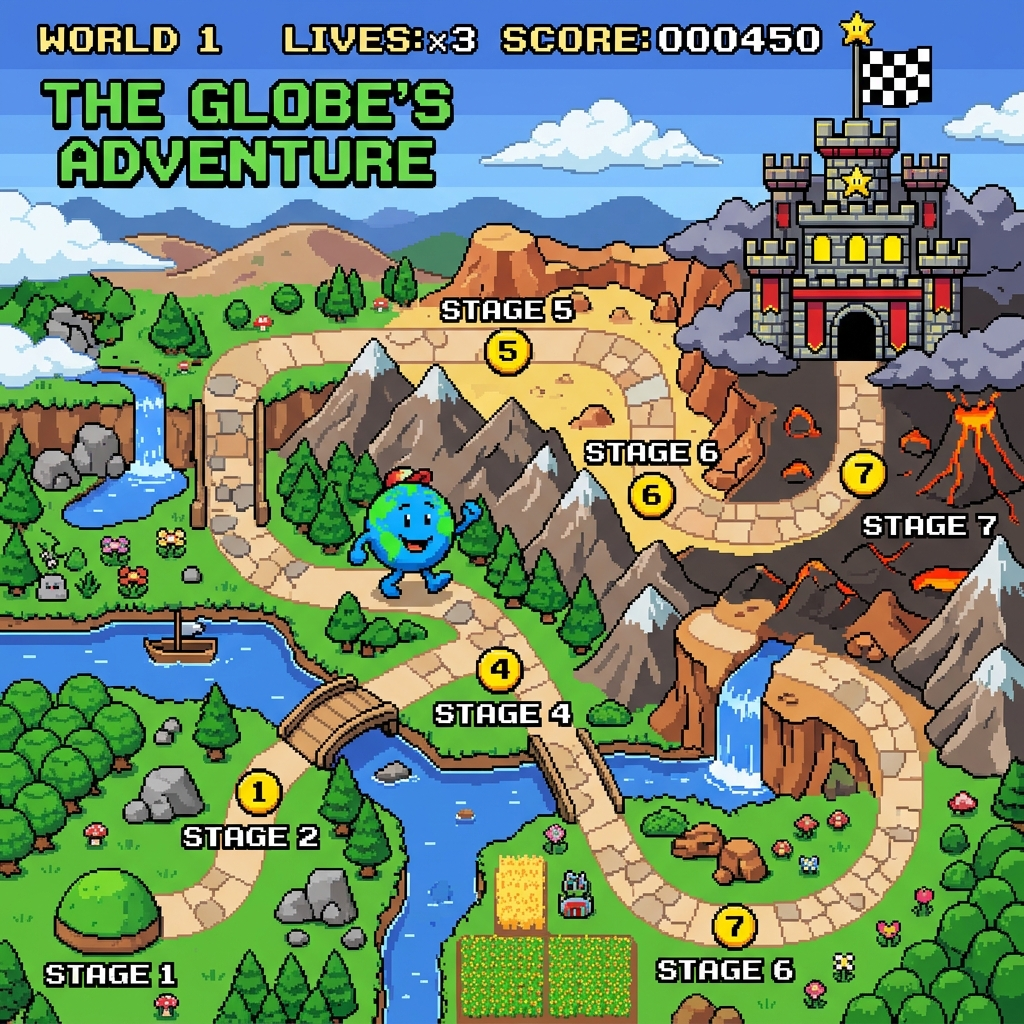 The 90-day journey as a game world map